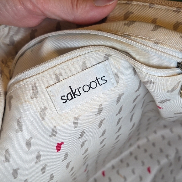Sakroots Red and Tan Floral Tote Bag - Picture 11 of 13